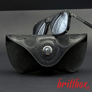 Кожен калъф за очила BRITTBOX GC BLACK, телешки бланк